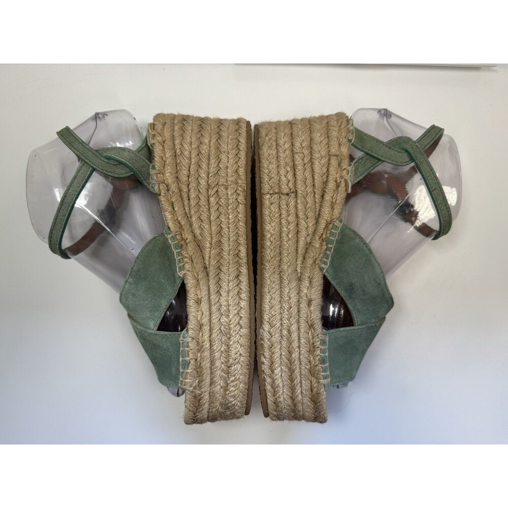 Rag & Bone Hers Green Suede Crisscross Wedge Espadrilles Sz 6 New - Picture 3 of 10